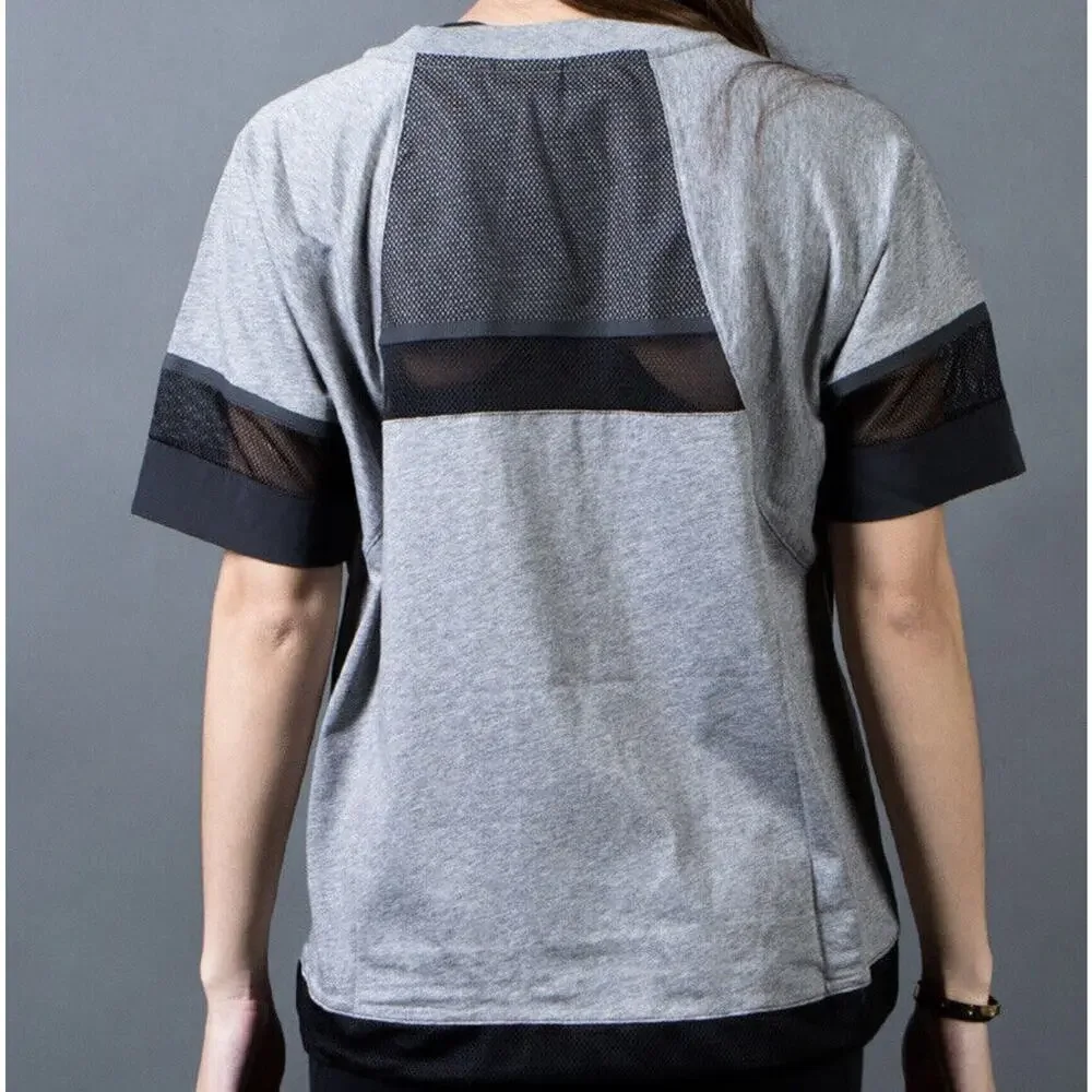 Nike Women's Size XS Bonded Mesh Jersey Tee (Black/ Carbon Heather/ Black) - Picture 5 of 10